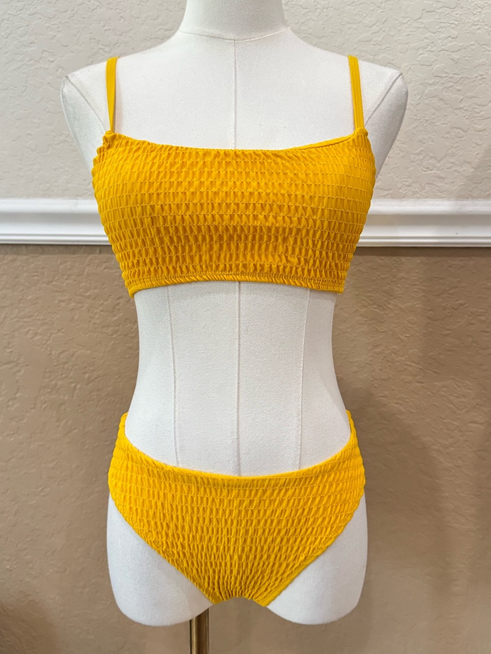 Ruched Yellow Bikini Set
